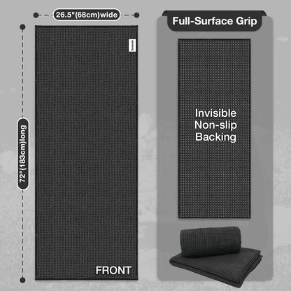 Hot Yoga Towel 2 Pack Yoga Mat Towels Microfiber Yoga Towels for Hot Yoga Non Slip Absorbent Anti-Slip Cover Hot Pilates Exercise Fitness 24 inch X 72 inch Black