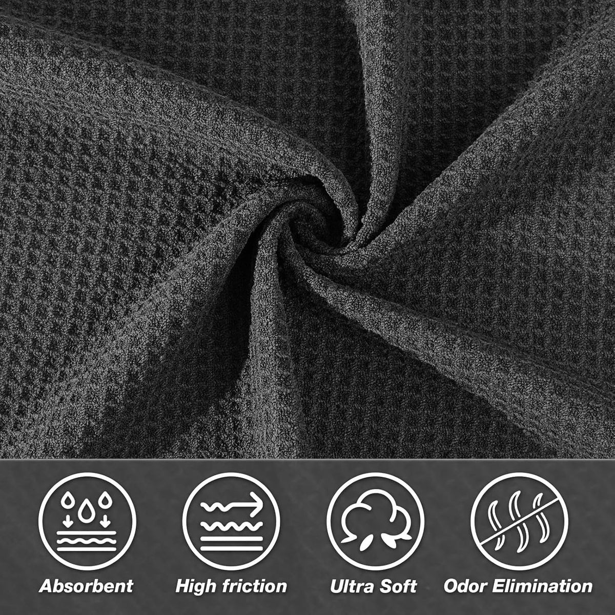 Hot Yoga Towel 2 Pack Yoga Mat Towels Microfiber Yoga Towels for Hot Yoga Non Slip Absorbent Anti-Slip Cover Hot Pilates Exercise Fitness 24 inch X 72 inch Black