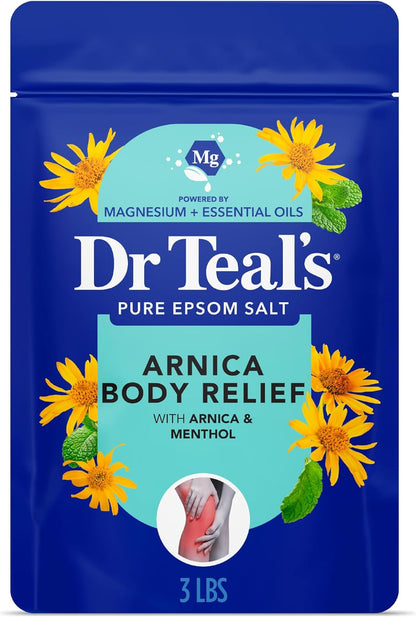 Arnica Body Relief Epsom Salt Magnesium Soak with Menthol & Essential Oils, Muscle Recovery, 3 lbs