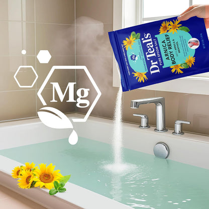 Arnica Body Relief Epsom Salt Magnesium Soak with Menthol & Essential Oils, Muscle Recovery, 3 lbs