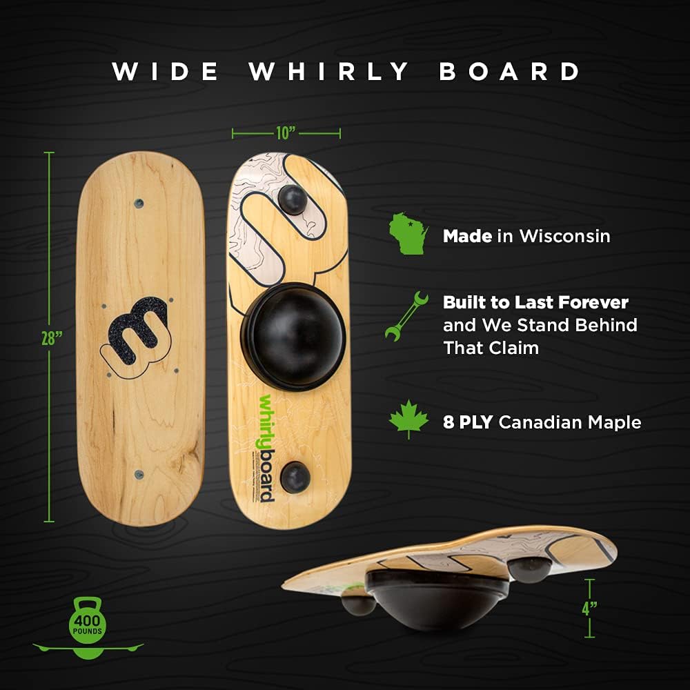 Wide 360˚ | Standing Desk Balance Board | Wobble Board Portable Home Gym | Snowboard Training | Surf trainer | Balance Board for Kids & Adults | Core Balance Trainer
