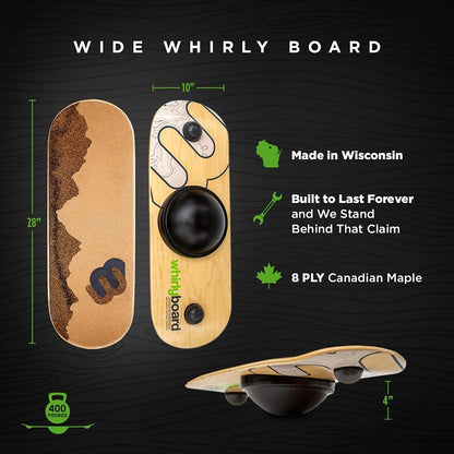 Wide 360˚ | Standing Desk Balance Board | Wobble Board Portable Home Gym | Snowboard Training | Surf trainer | Balance Board for Kids & Adults | Core Balance Trainer