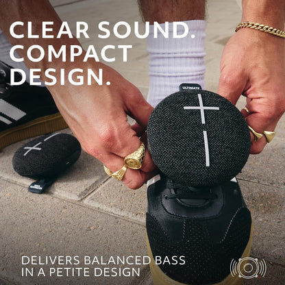 MINIROLL Ultra-Portable Waterproof Bluetooth Speaker, Balanced Bass, IP67 Dustproof, 131 ft (40 m) Range - Gentle Black