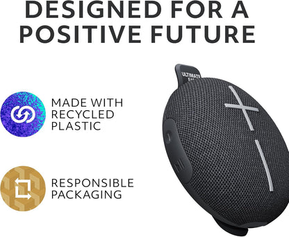 MINIROLL Ultra-Portable Waterproof Bluetooth Speaker, Balanced Bass, IP67 Dustproof, 131 ft (40 m) Range - Gentle Black