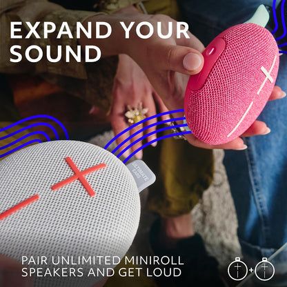 MINIROLL Ultra-Portable Waterproof Bluetooth Speaker, Balanced Bass, IP67 Dustproof, 131 ft (40 m) Range - Gentle Black