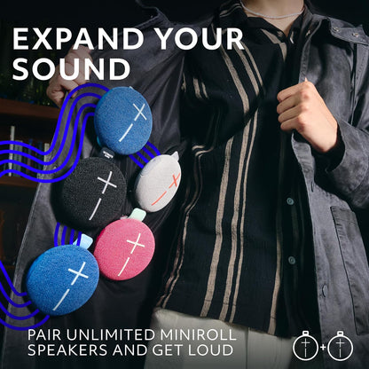 MINIROLL Ultra-Portable Waterproof Bluetooth Speaker, Balanced Bass, IP67 Dustproof, 131 ft (40 m) Range - Gentle Black
