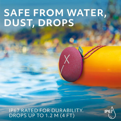 MINIROLL Ultra-Portable Waterproof Bluetooth Speaker, Balanced Bass, IP67 Dustproof, 131 ft (40 m) Range - Gentle Black