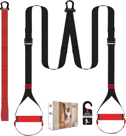 Suspension Straps Trainer with Built-in Door Anchor, All-in-One Bodyweight Training System for Home & Outdoor Use - Quick Setup in 1 Second