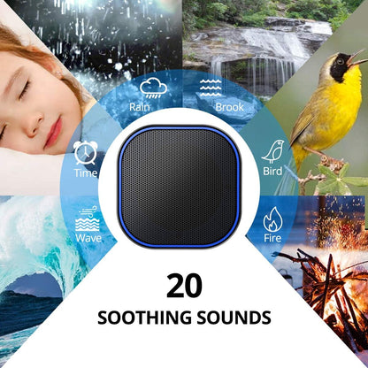 Sound White Noise Machine with 20 Non Looping Natural Soothing Sounds and Memory Function 32 Levels of Volume Powered by AC or USB and Sleep Sound Timer Therapy for Baby Kids Adults