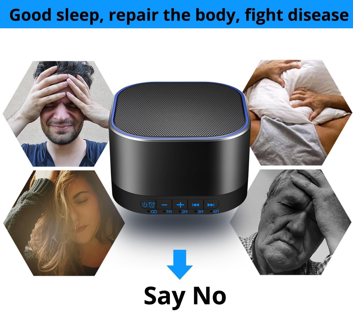 Sound White Noise Machine with 20 Non Looping Natural Soothing Sounds and Memory Function 32 Levels of Volume Powered by AC or USB and Sleep Sound Timer Therapy for Baby Kids Adults