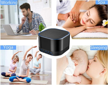 Sound White Noise Machine with 20 Non Looping Natural Soothing Sounds and Memory Function 32 Levels of Volume Powered by AC or USB and Sleep Sound Timer Therapy for Baby Kids Adults