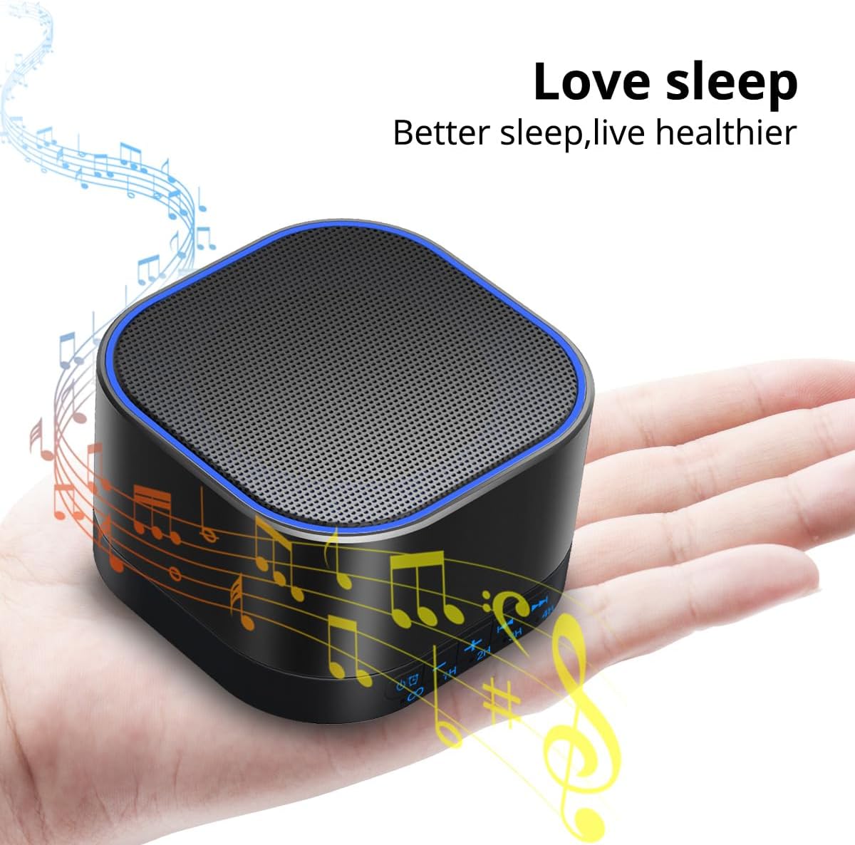 Sound White Noise Machine with 20 Non Looping Natural Soothing Sounds and Memory Function 32 Levels of Volume Powered by AC or USB and Sleep Sound Timer Therapy for Baby Kids Adults