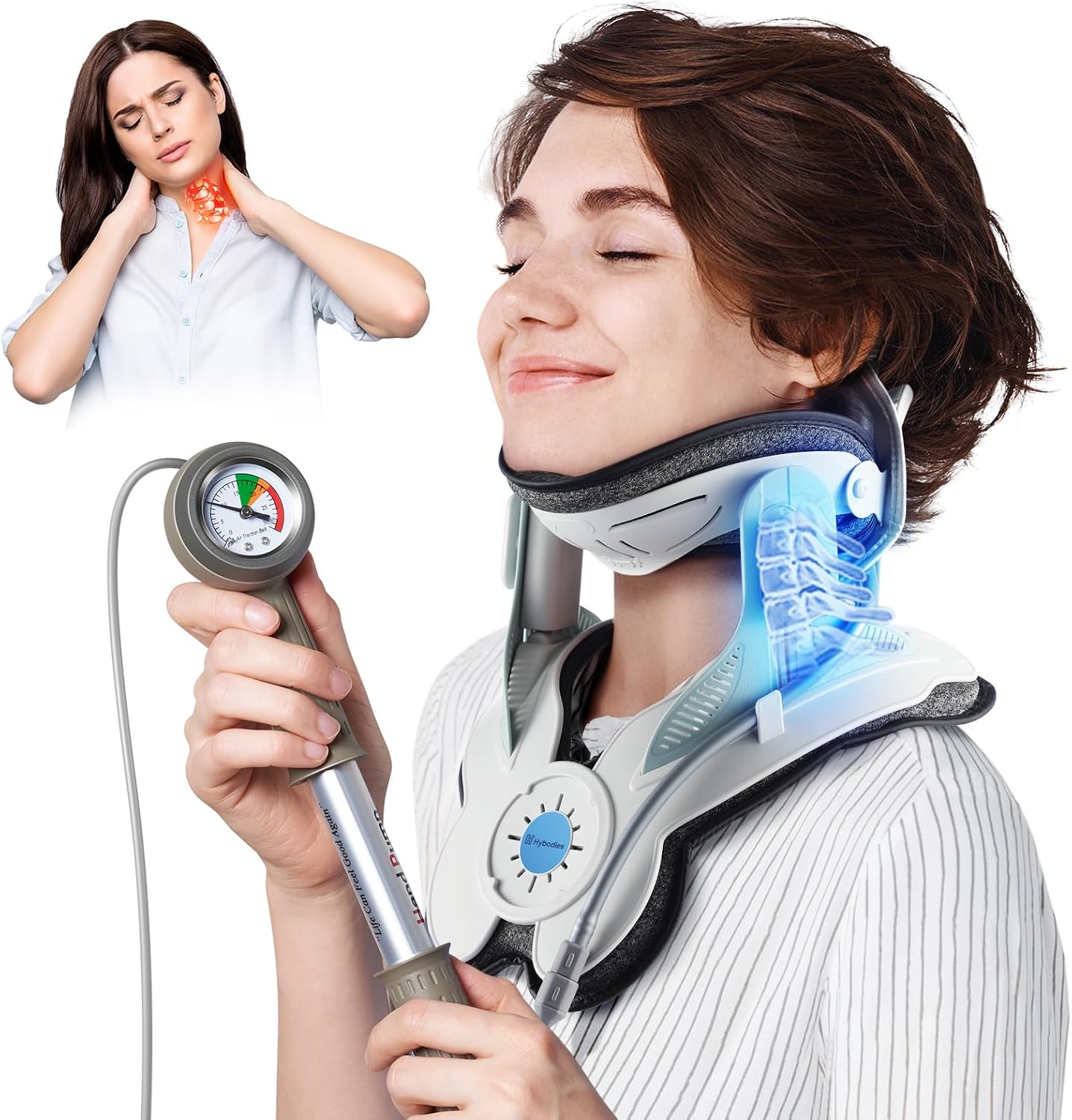 Cervical Neck Traction Device with Air Collar