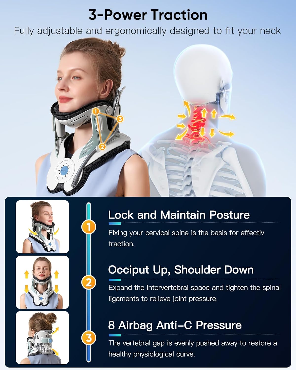 Cervical Neck Traction Device with Air Collar