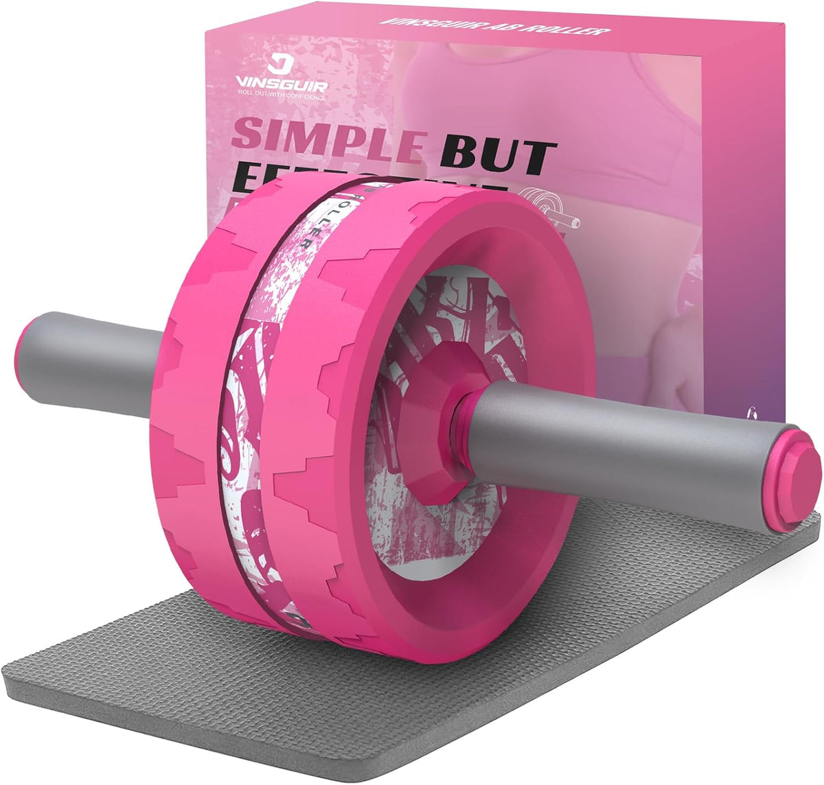 Ab Roller Wheel, Abs & Core Workout Equipment for Home Gym with Knee Pad Accessories, Abdominal Wheel for Full-body Strength Training