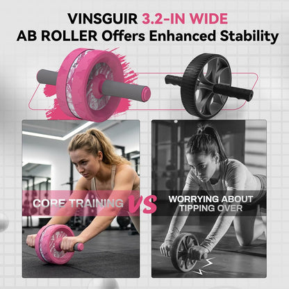 Ab Roller Wheel, Abs & Core Workout Equipment for Home Gym with Knee Pad Accessories, Abdominal Wheel for Full-body Strength Training