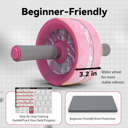 Ab Roller Wheel, Abs & Core Workout Equipment for Home Gym with Knee Pad Accessories, Abdominal Wheel for Full-body Strength Training
