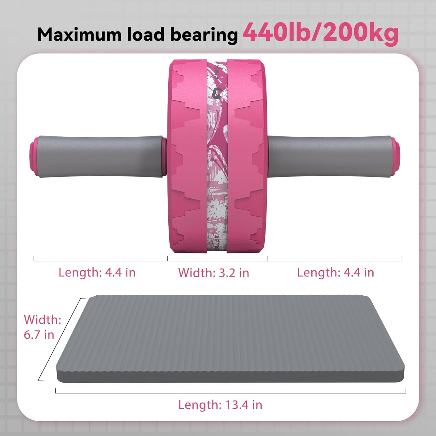 Ab Roller Wheel, Abs & Core Workout Equipment for Home Gym with Knee Pad Accessories, Abdominal Wheel for Full-body Strength Training