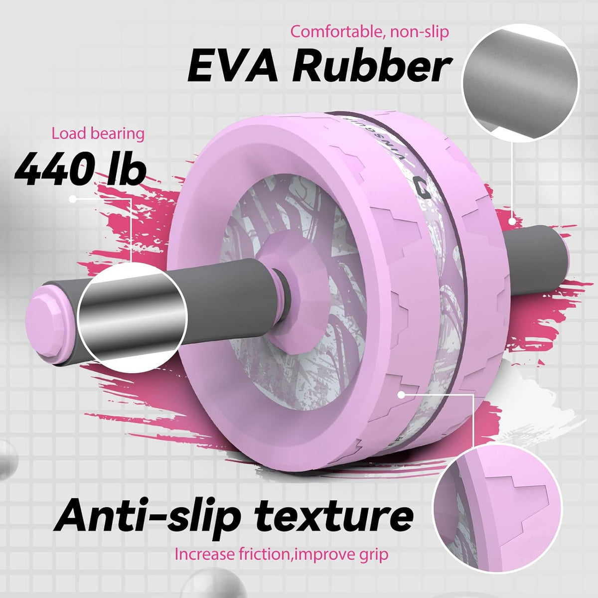 Ab Roller Wheel, Abs & Core Workout Equipment for Home Gym with Knee Pad Accessories, Abdominal Wheel for Full-body Strength Training