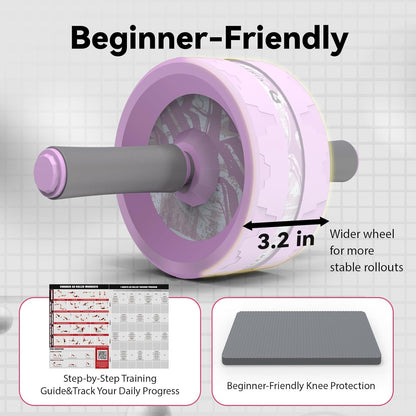 Ab Roller Wheel, Abs & Core Workout Equipment for Home Gym with Knee Pad Accessories, Abdominal Wheel for Full-body Strength Training