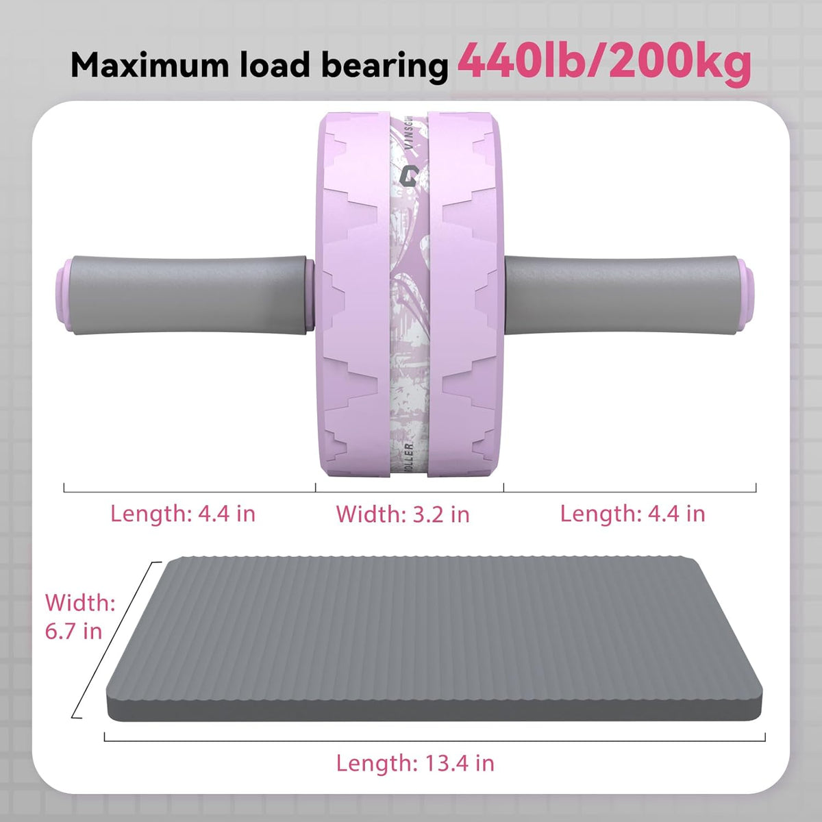 Ab Roller Wheel, Abs & Core Workout Equipment for Home Gym with Knee Pad Accessories, Abdominal Wheel for Full-body Strength Training