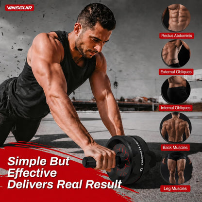Ab Roller Wheel, Abs & Core Workout Equipment for Home Gym with Knee Pad Accessories, Abdominal Wheel for Full-body Strength Training