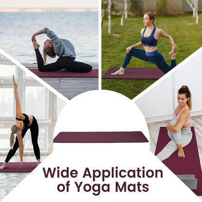 Yoga Mat, 1/2-Inch Extra Thick High Density Exercise Mat, Anti-Tear Exercise Yoga Mat with Carrying Strap, Suitable for Various Yoga Exercises
