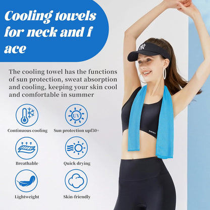 4 Packs Soft Breathable Cooling Towels for Neck and Face(40"x12")