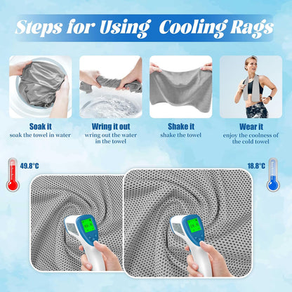 4 Packs Soft Breathable Cooling Towels for Neck and Face(40"x12")
