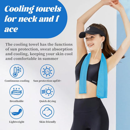 4 Packs Soft Breathable Cooling Towels for Neck and Face(40"x12")