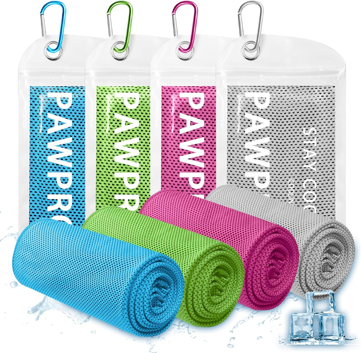 4 Packs Soft Breathable Cooling Towels for Neck and Face(40"x12")