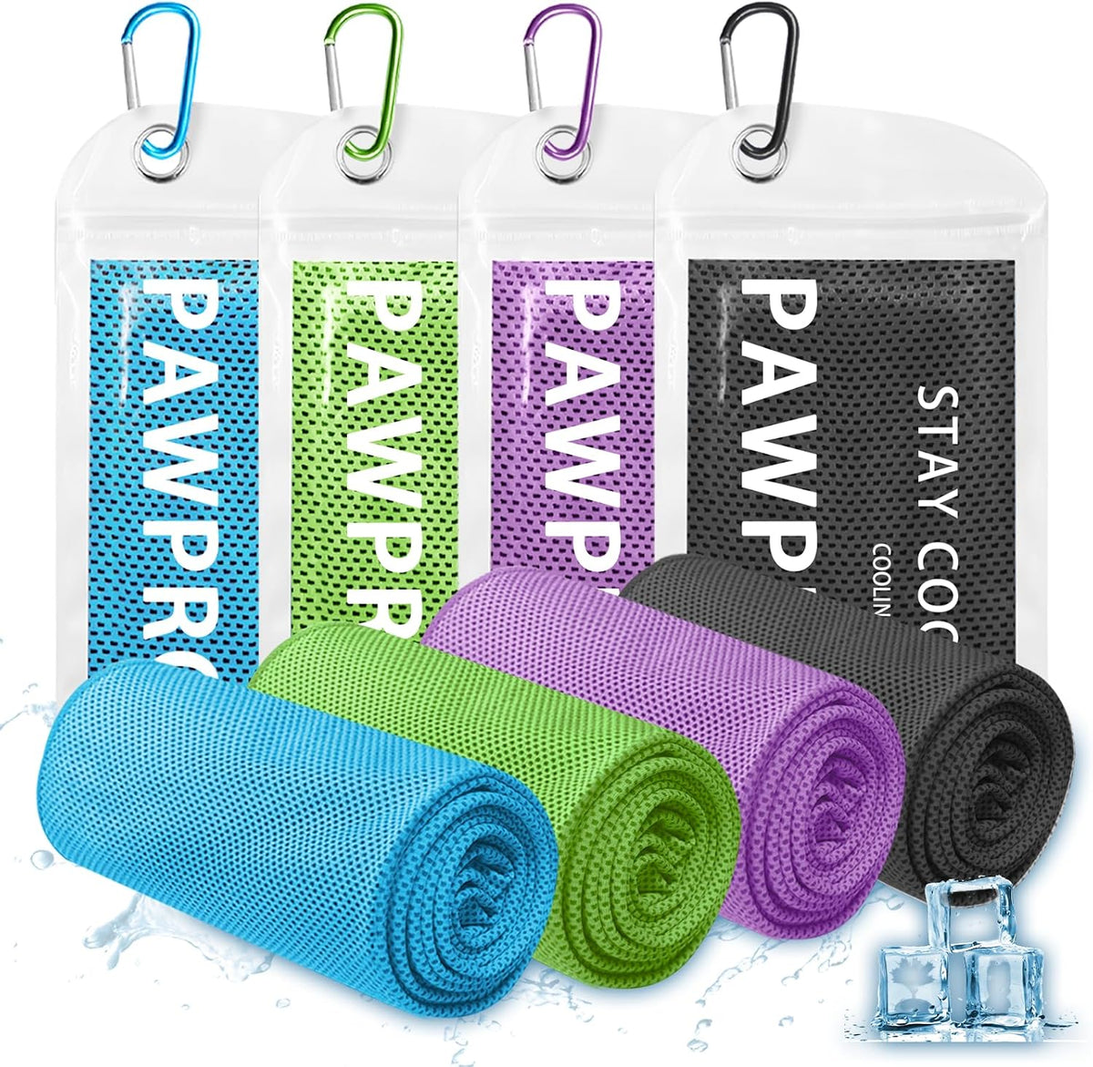4 Packs Soft Breathable Cooling Towels for Neck and Face(40"x12")
