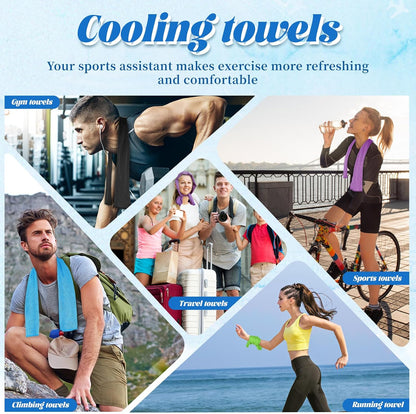 4 Packs Soft Breathable Cooling Towels for Neck and Face(40"x12")