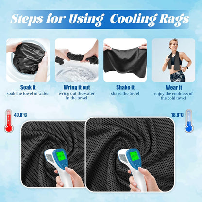 4 Packs Soft Breathable Cooling Towels for Neck and Face(40"x12")