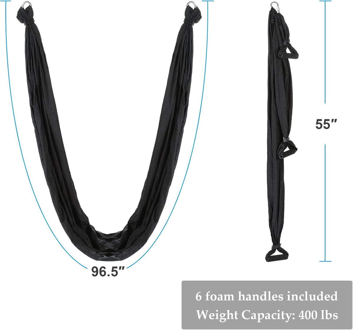 Aerial Yoga Swing Sling Strong Yoga Hammock Kit Set Trapeze Inversion Equipment Include 2 Extensions Straps and Ceiling Mounting Kit