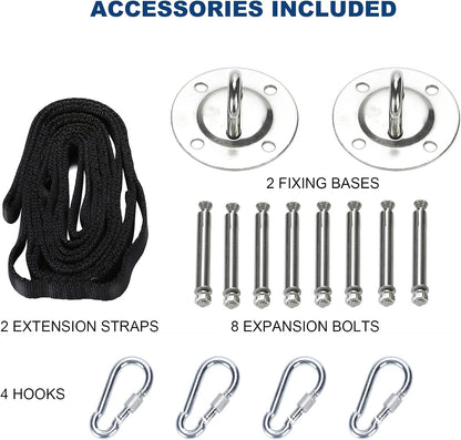 Aerial Yoga Swing Sling Strong Yoga Hammock Kit Set Trapeze Inversion Equipment Include 2 Extensions Straps and Ceiling Mounting Kit