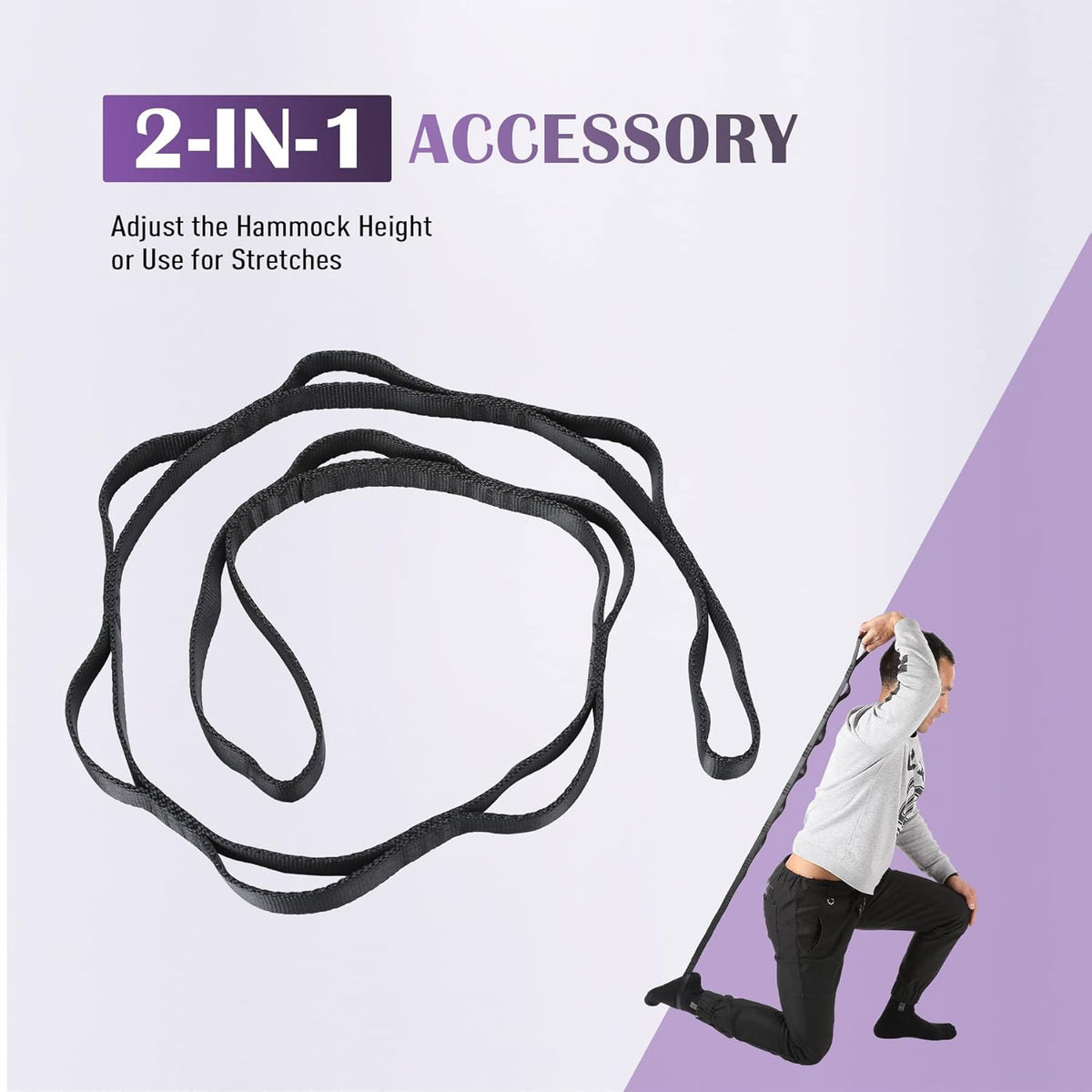Aerial Yoga Swing Sling Strong Yoga Hammock Kit Set Trapeze Inversion Equipment Include 2 Extensions Straps and Ceiling Mounting Kit