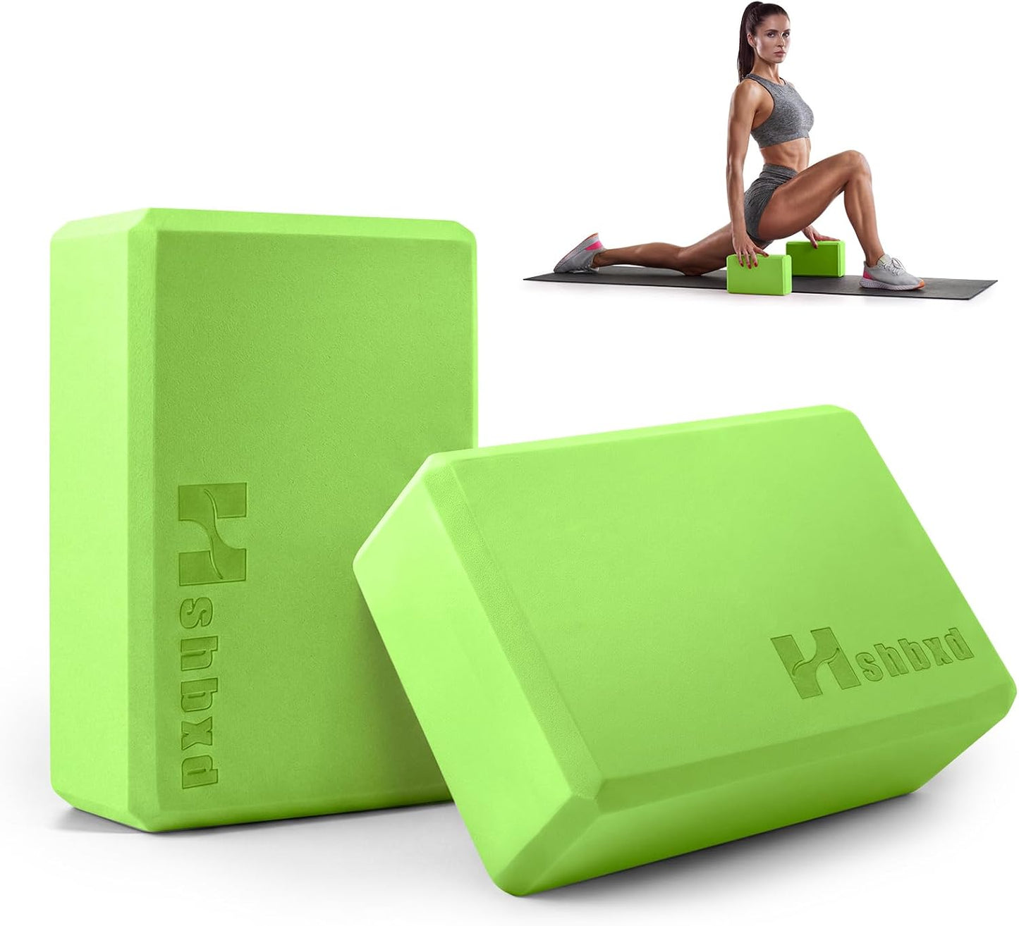 2 Pcs Yoga Blocks, High Density EVA Foam, Non-Slip, 9x6x3" | Closed-cell EVA foam is latex-free, moisture-resistant, odor-free, easy to wipe clean, and built to last