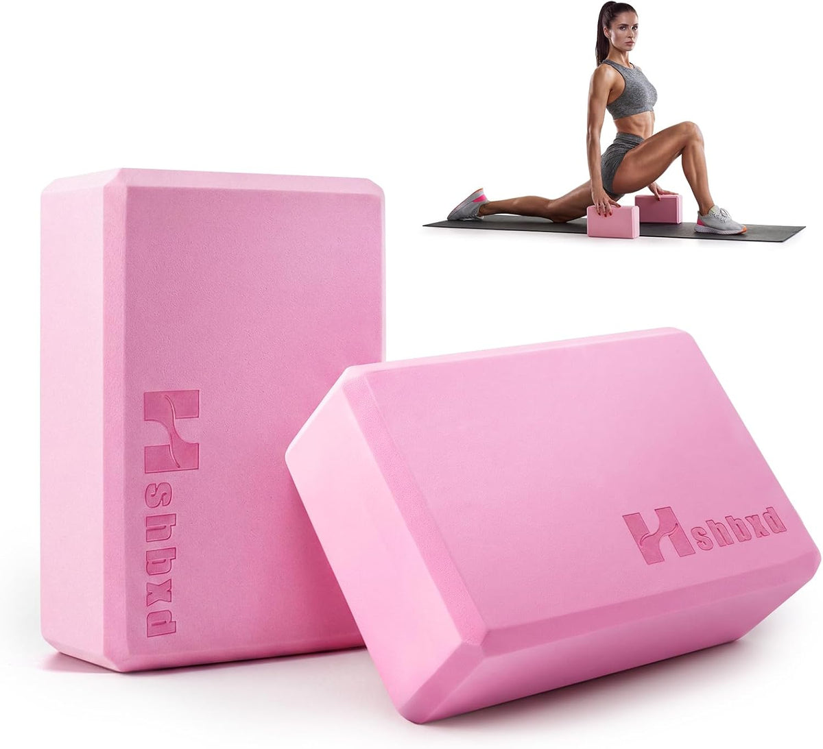2 Pcs Yoga Blocks, High Density EVA Foam, Non-Slip, 9x6x3" | Closed-cell EVA foam is latex-free, moisture-resistant, odor-free, easy to wipe clean, and built to last