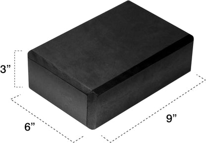 Thin Yoga Blocks 2 Pack, 9" x 6" x 3" High Density EVA Foam Yoga Block Exercise Bricks, Eco Friendly & Lightweight, Increase Flexibility & Balance, Great for Stretching & Holding Poses