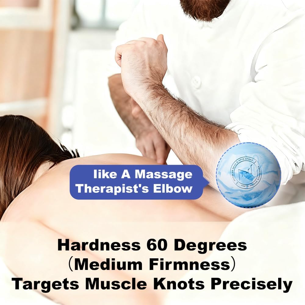 Massage Lacrosse Balls for Myofascial Release, Quality Certification, Massage Deep Tissue for Back and Shoulder, Trigger Point Therapy, Muscle Knots, Relieving Muscle Pain