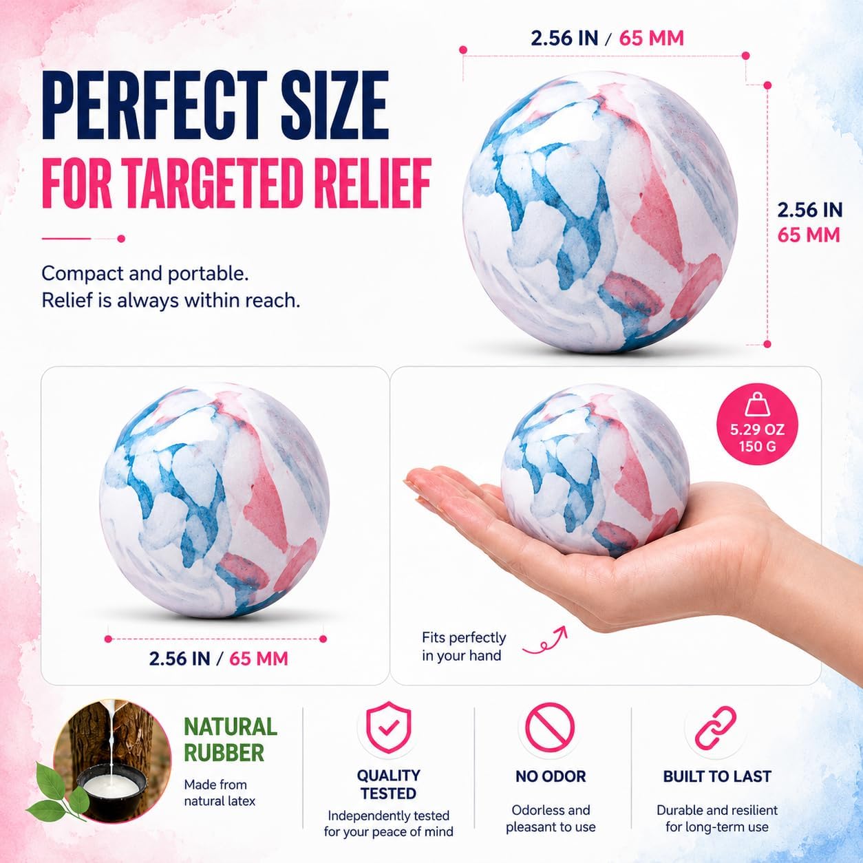 Massage Lacrosse Balls for Myofascial Release, Quality Certification, Massage Deep Tissue for Back and Shoulder, Trigger Point Therapy, Muscle Knots, Relieving Muscle Pain