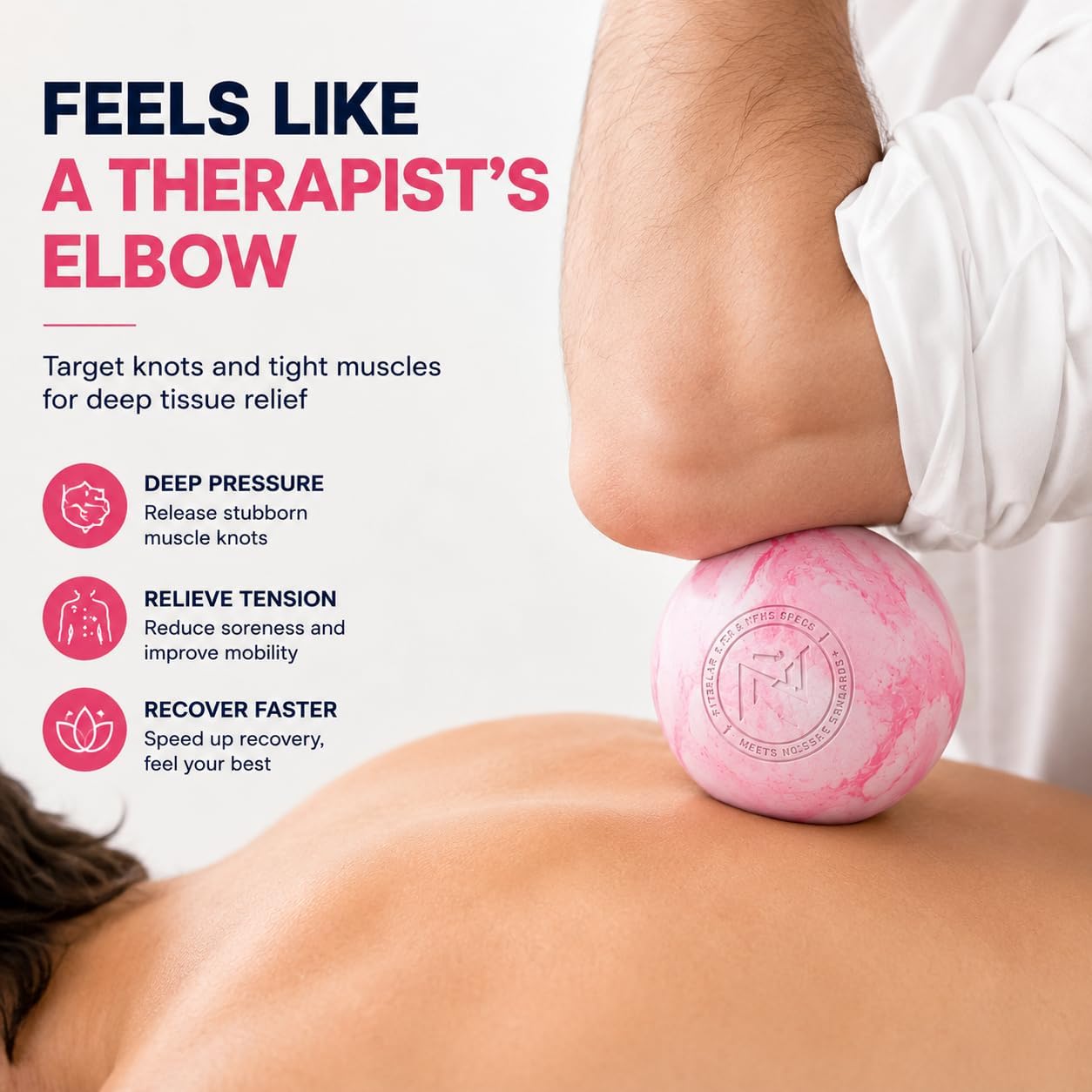 Massage Lacrosse Balls for Myofascial Release, Quality Certification, Massage Deep Tissue for Back and Shoulder, Trigger Point Therapy, Muscle Knots, Relieving Muscle Pain