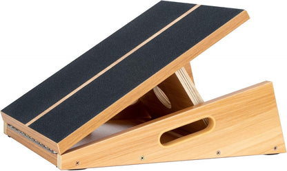 Professional Wooden Slant Board, Adjustable Incline Board, and Calf Stretcher, Stretch Board - Extra Side-Handle Design for Portability, Full-Coverage