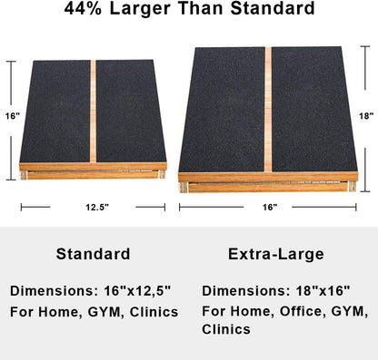 Professional Wooden Slant Board, Adjustable Incline Board, and Calf Stretcher, Stretch Board - Extra Side-Handle Design for Portability, Full-Coverage