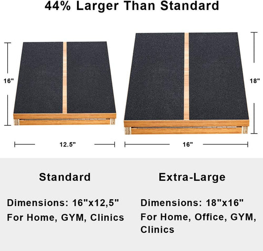 Professional Wooden Slant Board, Adjustable Incline Board, and Calf Stretcher, Stretch Board - Extra Side-Handle Design for Portability, Full-Coverage