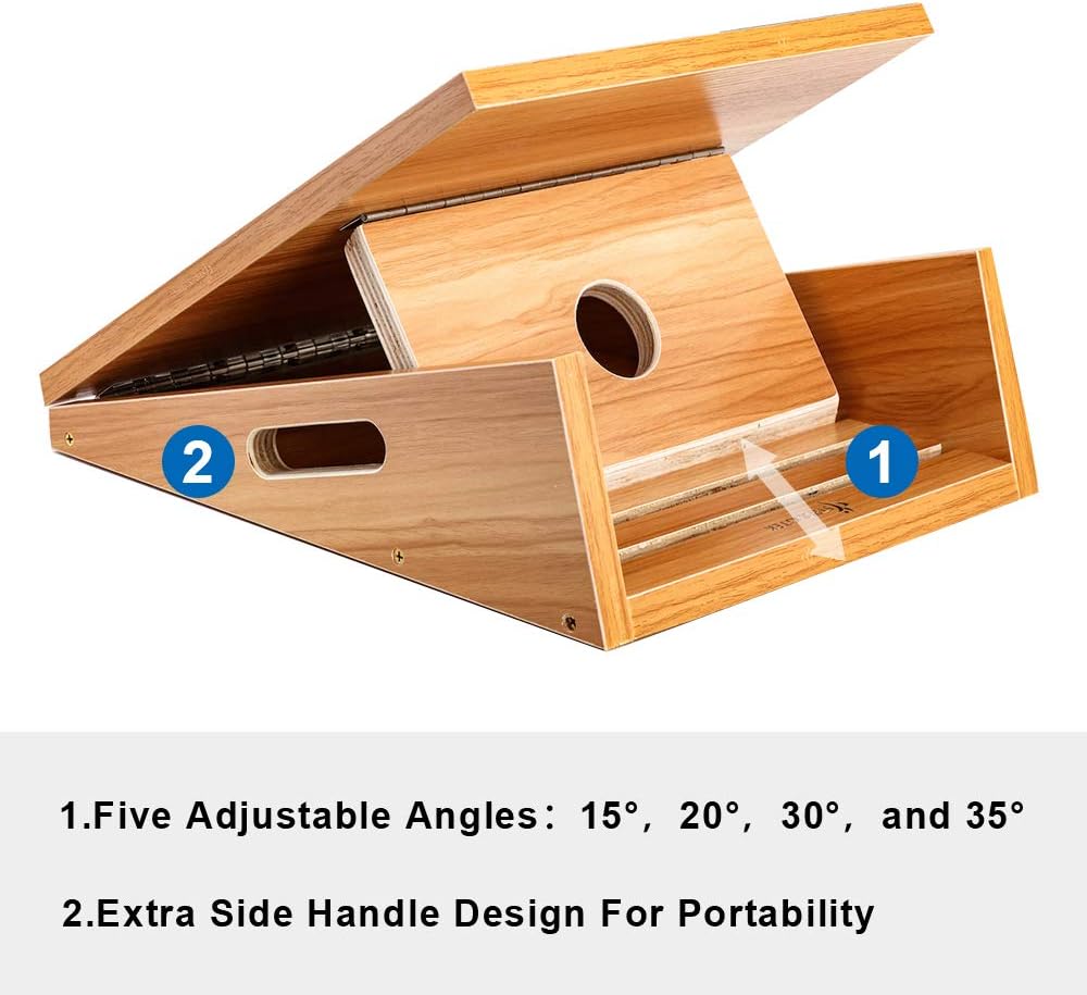 Professional Wooden Slant Board, Adjustable Incline Board, and Calf Stretcher, Stretch Board - Extra Side-Handle Design for Portability, Full-Coverage