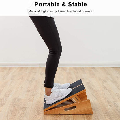 Professional Wooden Slant Board, Adjustable Incline Board, and Calf Stretcher, Stretch Board - Extra Side-Handle Design for Portability, Full-Coverage