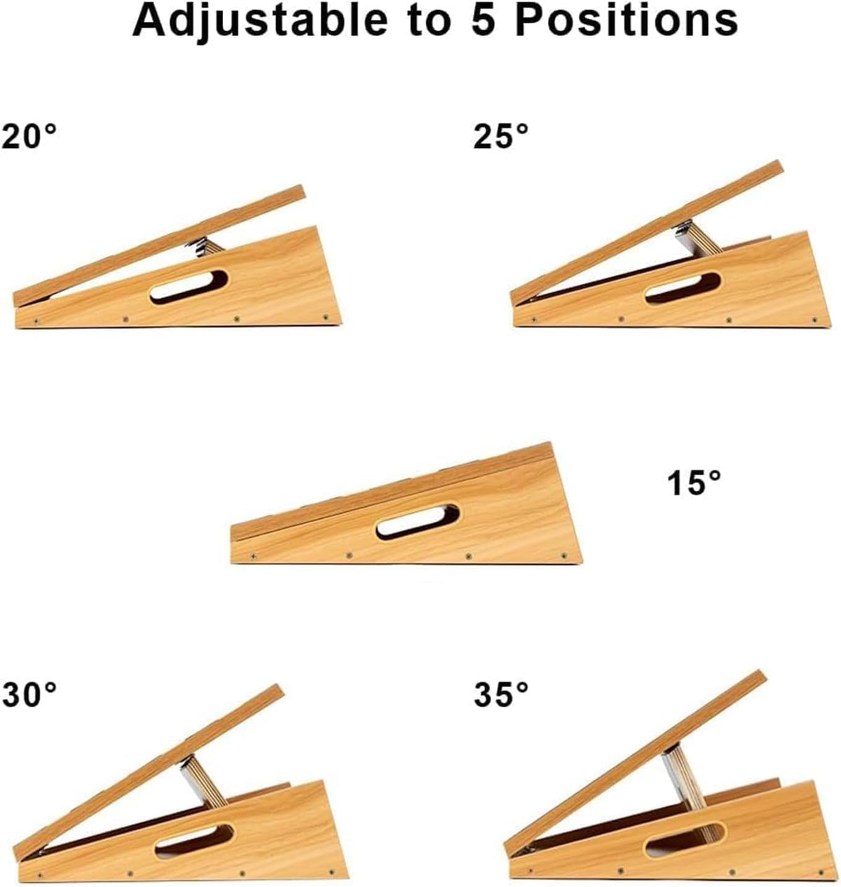 Professional Wooden Slant Board, Adjustable Incline Board, and Calf Stretcher, Stretch Board - Extra Side-Handle Design for Portability, Full-Coverage