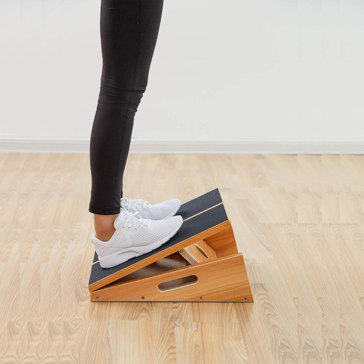 Professional Wooden Slant Board, Adjustable Incline Board, and Calf Stretcher, Stretch Board - Extra Side-Handle Design for Portability, Full-Coverage